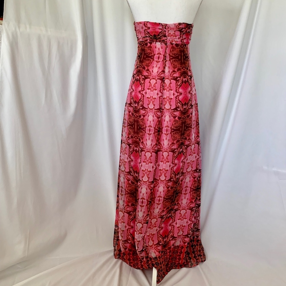Laundry by Shelli Segal Pink & Black Chiffon Gown - Picture 2 of 6